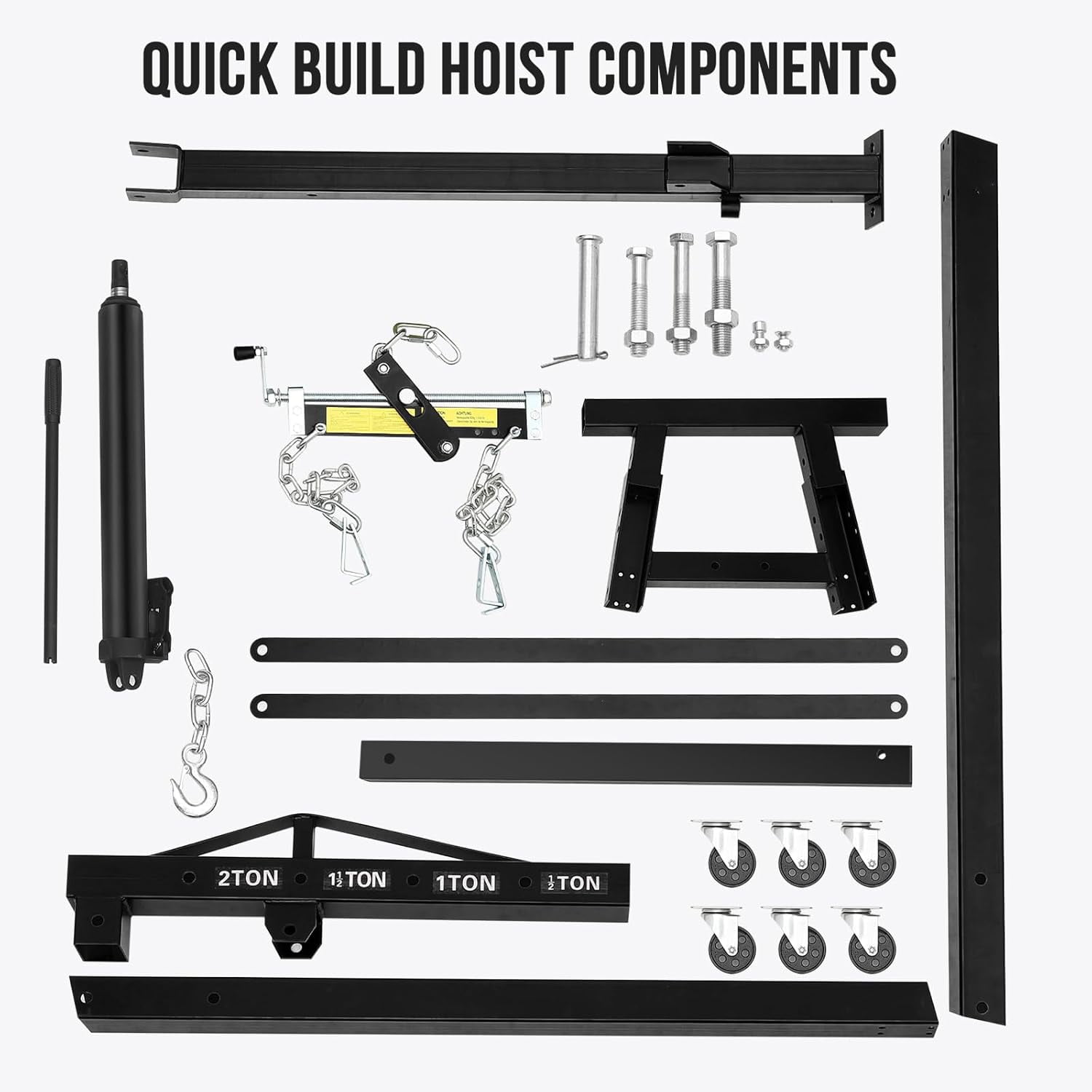 AOILE 2 Ton (4400LB) Engine Hoist Crane with Leveler Stabilizer - Hydraulic Garage Shop Lift Jack