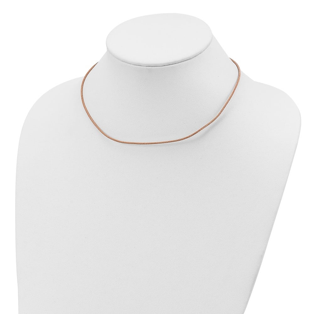 Auriga Fine Jewelry 925 Sterling Silver 1.5 mm Natural Leather Cord Necklace for Women 18"
