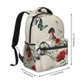 thumbnail image 2 of Rocae Floral Leopard Butterflies Print Lightweight Casual Backpack Travel Hiking Backpack Carry on Laptop Backpack, 2 of 5