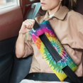 thumbnail image 2 of Tie Dye Mastectomy Pillow for Women - Post Surgery Seatbelt Cushion with Soft Plush Fabric & Secure Straps - Heart Surgery Recovery, Breast Cancer Gifts (Rainbow Tie Dye), 2 of 5