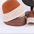 thumbnail image 2 of CoCopeaunts Winter Bucket Hats for Womens Foldable Fashion Splicing Color Stripe Warm Knitting Hat Outdoor Travel Sport Casual, 2 of 8