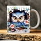 thumbnail image 5 of 3D Owl Ceramic Coffee Mark Cup, Tea Cup, Cute Broken Wall Pattern, 5 of 5