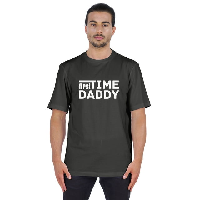Inkmeso T-Shirt à Manches Courtes pour Homme avec Imprimé Graphique « First Time Daddy », Chandail Jersey pour Papa