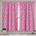 thumbnail image 2 of Ambesonne Hot Pink Valance & Curtain, Abstract Giraffe Skin, 55"x30", White Pink, 2 of 6