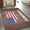 thumbnail image 2 of Area Rugs 2.7'x5', US Independence Day Carpet for Living Room Bedroom Dining Room, Retro American Flag Wood Brown Throw Kitchen Rugs Non Slip Washable Rectangle Indoor Outdoor Rugs, 2 of 8