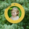 thumbnail image 4 of The Original Mini Glitter Photo Christmas Ornaments, Magnetic Easy-Load Picture Frame Ornament, Includes Photo Protectors Plus Hooks for Hanging, Round, Gold 6-Pack, 4 of 4
