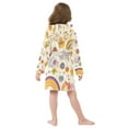thumbnail image 7 of FORMRS Niños Bathrobe Unisex Hooded Robe Soft Plush Pajamas Sleepwear, Size 4-6T, Beige Retro Rainbow, 7 of 7