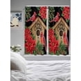 thumbnail image 3 of Christmas Poinsettia Living Room Curtains 2 Panel, Winter Cardinal Bird Pine Cone Needle Cafe Window Treatment, Extra Long Farmhouse Bedroom Bathroom Kitchen Curtains Drapes 104"x72", 3 of 6