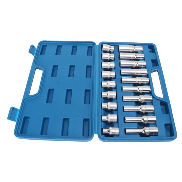 Kit de dados de torsión de estrella externos, 19 piezas, juego de dados de estrella hembra Dr de 1/2 pulg. Juego de dados de torsión confiable y duradero