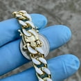 thumbnail image 7 of Men's 14K Gold Plated Miami Cuban Link Bracelet White Color Enamel 8" Inch x 10.5 MM Thick, 7 of 7