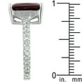 thumbnail image 4 of Precious Stars R07618RS-C10-10 Precious Stars Sterling Silver Garnet Red Radiant-Cut Cubic Zirconia Engagement Ring, 4 of 4