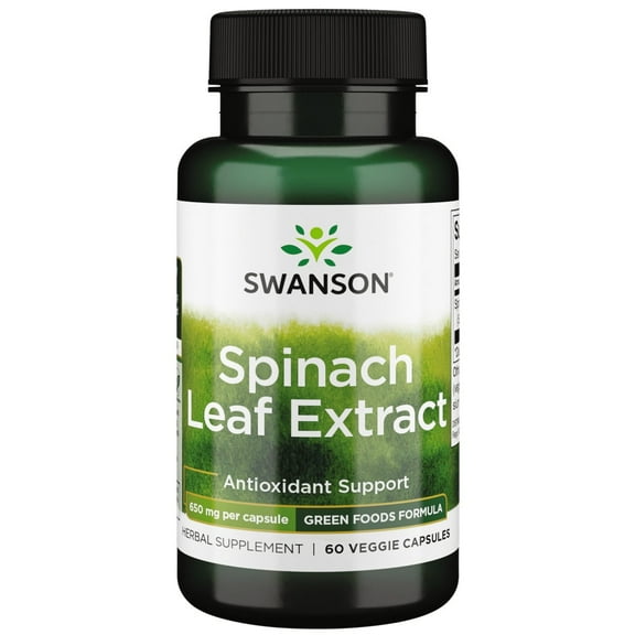 Swanson Spinach Leaf Extract 20:1 650 mg 60 Veggie Capsules