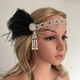 thumbnail image 3 of Crystal Tassels De Los Años 1920 Headpiece Flapper Chain Great Sunnimix Aleta de Cinta de cabeza, 3 of 8