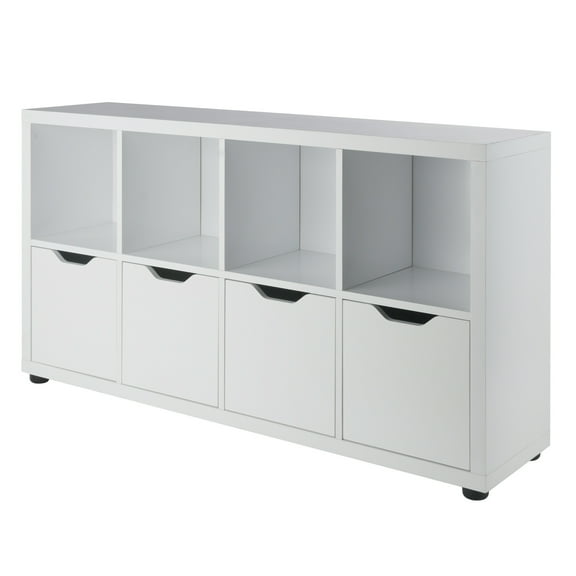 Contemporary Home Living 2-Tier Wooden Storage Cabinet - 48.25" - White