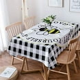 thumbnail image 4 of Rectangle Tablecloth Waterproof for Kitchen, Animal Bees Buffalo Check Plaid Black and White Polyester Wrinkle Textured Tablecloths, Indoor/Outdoor Decor Desktop Protectors Tablecloths, 60"x84", 4 of 6