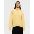 thumbnail image 4 of Women'S Sweater Fall Winter Chunky Knitted Pullover Ribbing Hem Trendy Basic Jumper Top Light Yellow S, 4 of 9