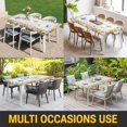 thumbnail image 5 of Spring Flowers Table Cloths for 5 Foot Rectangle Tables, Watercolor Sunflowers Daisy Butterflies Wood Patio Waterproof Elastic Fitted Tablecloths, Washable Rectangular Table Cover for Camping, 5 of 8