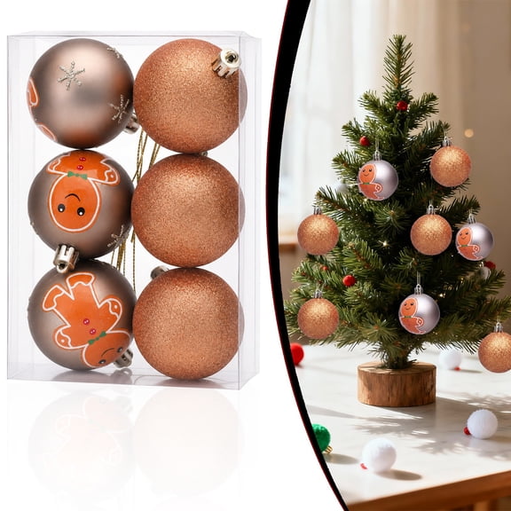 Clearance Chirstmas Decor - 6PCS Shatterproof Christmas Ball Ornaments, Hanging Xmas Tree Balls for Holiday Party Home Decor