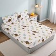 thumbnail image 1 of Juego de cama MAG Queen Size con diseño de dinosaurio blanco, 3 unidades, para niños, 1 of 9