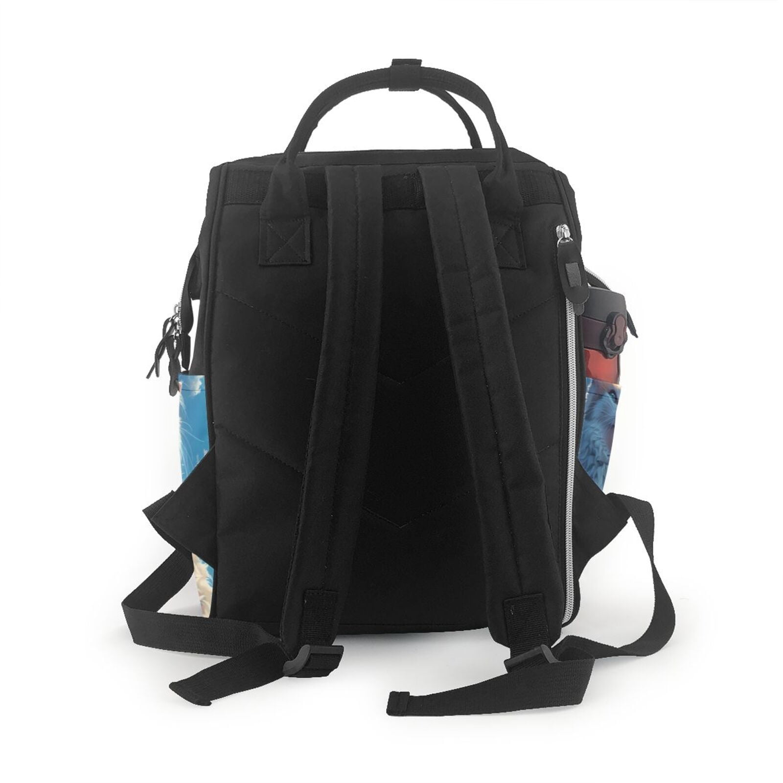 Fuzoiu Clear Sky Blue Cat Print Diaper Bag Backpack,Baby Essentials Travel Tote,Multi function Waterproof Diaper Bag, Travel Essentials Baby Bag - Unisex