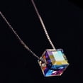 thumbnail image 3 of Collier en Cristal Cubique Réglable Simple Cube Pendentif Collier Clavicule Collier, 3 of 10