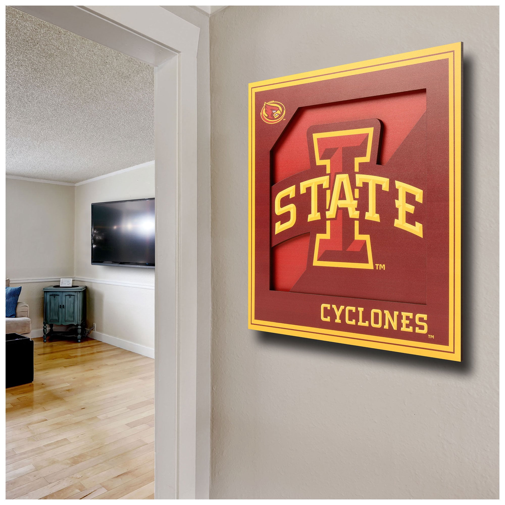 YTF NCAA Iowa State Cyclones 3D Logo Series Wall Art 12X12
