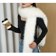 thumbnail image 5 of Faux Fox Fur Scarf Thickened Long Neck Warmer Fashion Shawl Autumn Winter Versatile Warm Catwalk Fur Collar, 5 of 8