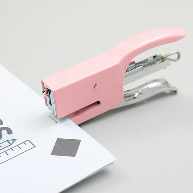 Macaroon Coloured Metal Hand Gripped Stapler 10 Gauge Labour Saving Stapler Small Office Stapler Comes With A Box Of Staples