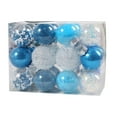 thumbnail image 3 of 24 piezas de adornos de bolas de Navidad, decoraciones, manualidades, bolas colgantes para de Navidad, adornos navideños para aniversario en Azul, 3 of 7