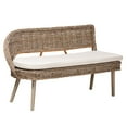 thumbnail image 3 of Baxton Studio Raisa Seagrass, Rattan and Acacia Wood BOHO Dining Nook Set, 4-Piece, Greywashed, 3 of 10