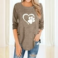 thumbnail image 2 of Fridja Womens O-Neck Irregular Button Long Sleeve Print Casual Top Blouse, 2 of 5