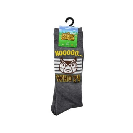 

Kole Imports AB288-64 Mens Animal Crossing Hoo Who Crew Socks Grey - Size 10 - 13 - Pack of 64