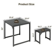 2 Person Capacity Kitchen Dining Ensemble, 25.6 Inch Size Table with Bench & Stools for Daily Family Meals, Black