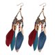 thumbnail image 1 of Mujeres Boho largo de plumas de borlas pendientes de joyería de la vendimia de perlas cuelgan pendientes colgantes, 1 of 4
