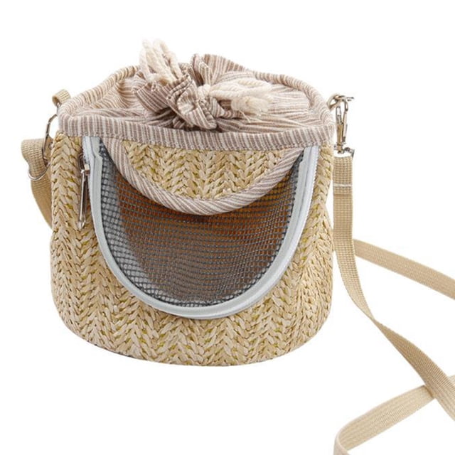 Bolsa de hombro para hámster, transpirable, suave, cálida, con correa ajustable, pequeña bolsa de transporte para cobayas, petauro del azúcar, talla única, color café claro