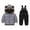 Grey, variant on Gyujnb Winter Thermal Snowsuit for Toddlers Girls Insulated Padded Overalls with Jacket Warm Cozy Outfit for Baby Cold Weather Play,Size:2-3 Years