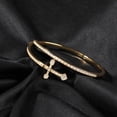 thumbnail image 3 of 14K Gold Sword and Cross Design Bracelet, Mossanite Bangle, A Striking Symbol of Faith and Strength,Best Day Gift, 3 of 6