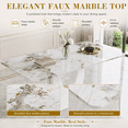 thumbnail image 6 of JUFU Dining Room Table Set for 8, 71'' Pandora White Faux Marble Dining Room Table and Chairs, Dining Tables for 8 with PU Upholstered Chairs, Modern Dining Table for 8 for Dining Room and Kitchen, 6 of 10