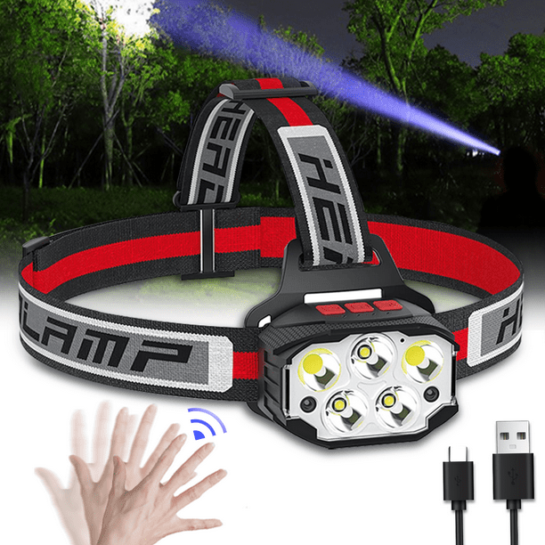 Headlamp Rechargeable, Head Lamp, 1200 Lumen Motion Sensor LED Headlamps, Waterproof Head