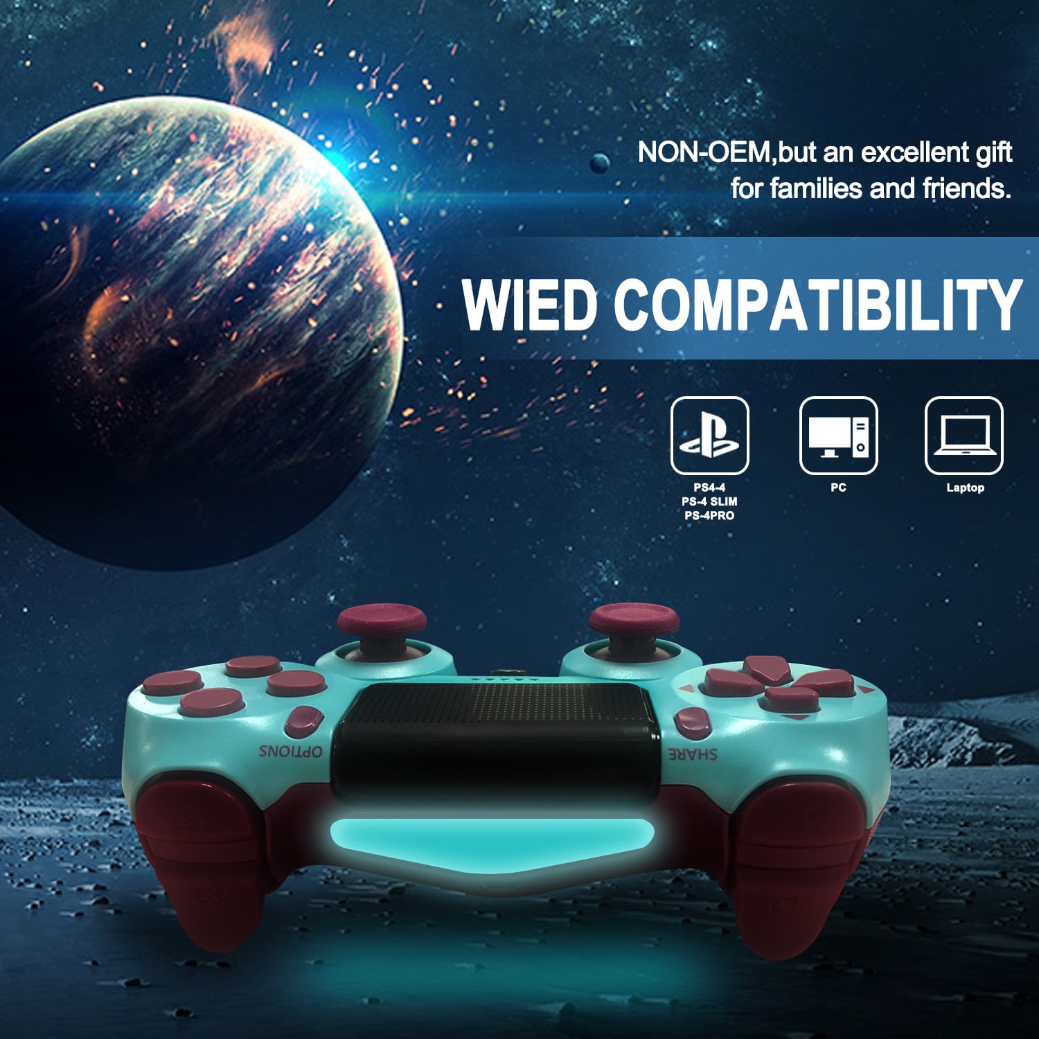 INFISU 2 Packs Wireless Controller for P4,Bluetooth P4 Controller Remote,Rechargeable Gamepad Compatible with P4/Slim/Pro,with Double Shock/Audio/Six-Axis Motion Sensor