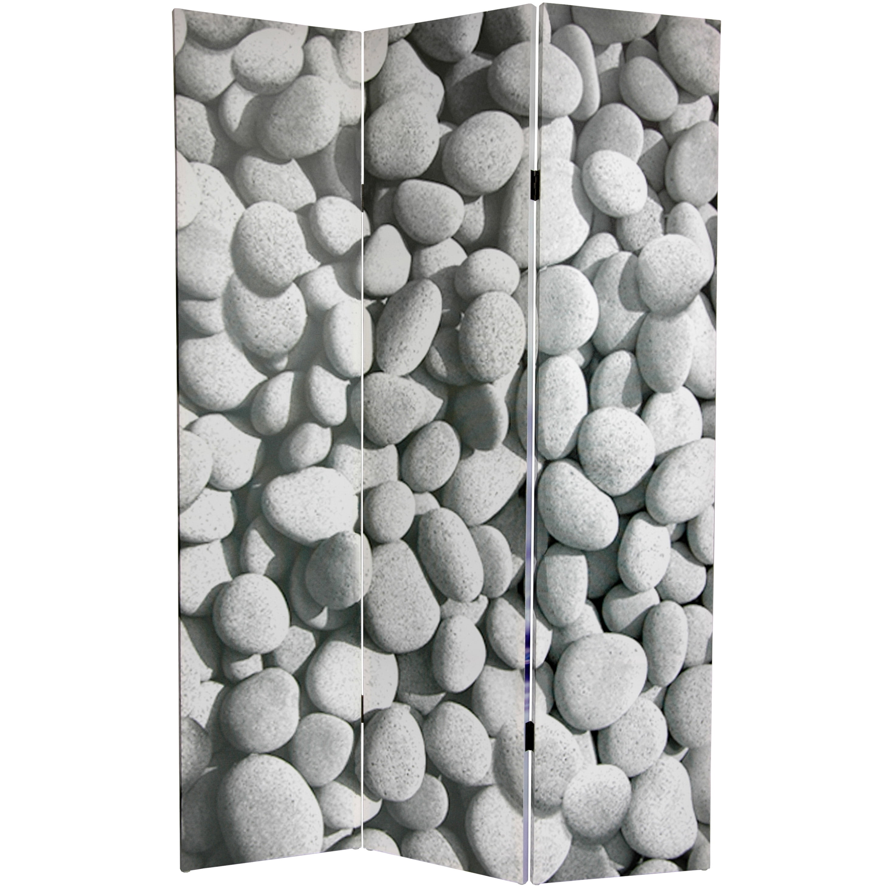 Oriental Furniture 6 ft. Tall Water Zen Canvas Room Divider - 3 Panel