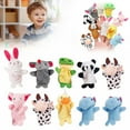 thumbnail image 1 of 10PCS Animal Finger Puppets Cloth Set Monkey Frog Panda Hippo Duck Cow Elephant Rabbit Dog Bear Soft Hand Puppets,Fabric Finger Puppets,Animal Hand Toys,Yellow,10Pcs, 1 of 7