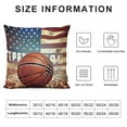 thumbnail image 5 of COMIO Vintage Rustic American Flag with Basketball Throw Pillow Cover for July 4th Independence Day Decorative Pillow Covers Throw Pillow Case Patriotic Cushion Cover 1"(Basketball Flag), 5 of 5