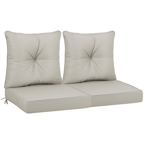 Innovation Works Outdoor Loveseat Cushion Set of 2, Waterproof & Fade-Resistant Replacement Patio Chair Cushions for Sofa,Bench or Thick Seat & Backrest Support-Beige