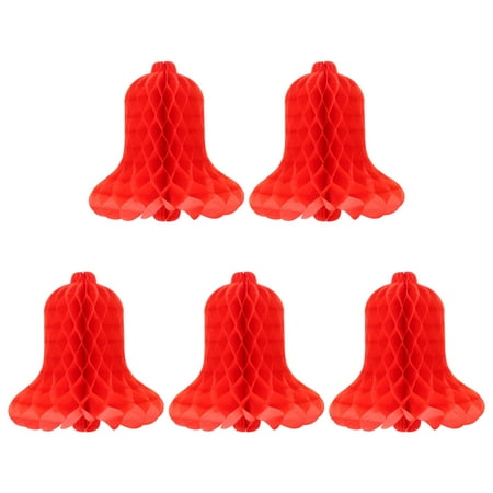 

5Pcs Decorative Honeycomb Bell Pendant Paper Honeycomb Hanging Ornament Home Decor