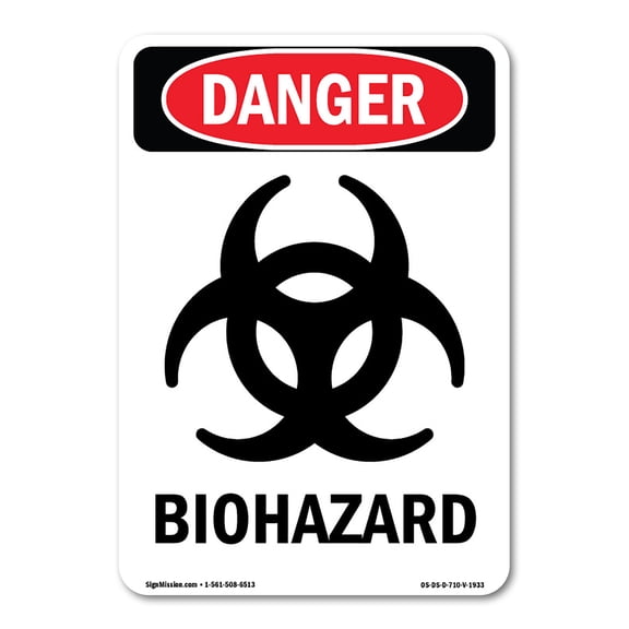 OSHA Danger Sign - Portrait Biohazard | Decal | Protect Your Business, Construction Site, Warehouse & Shop Area | Made in The USA