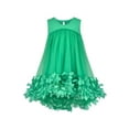 thumbnail image 1 of Robe Fille Verte Fleurs 3D Sans Manches Taille Libre Sac à Main 7 Ans, 1 of 1