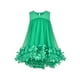 thumbnail image 1 of Vestido de Niña Verde Flores 3D sin Mangas Cintura Libre Bolso 6 Años, 1 of 1