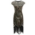 thumbnail image 4 of Women Sequin Fringe Tassel Evening Gowns V Neck Dress Sleeveless Suspenders Dress Party Prom Cocktail Homecoming Concert Dress, 4 of 4