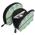 thumbnail image 3 of YFYANG 2 Piece Women's Portable Makeup Bags, Green Retro Abstract Decoration Clutch Travel Toilet Bags Cosmetic Organizer, 3 of 7